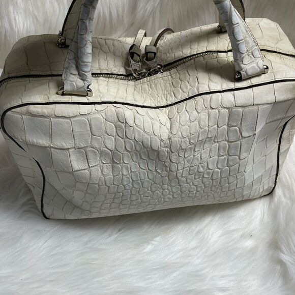 Coach Bleeker beige Croc Embossed Satchel Handbag 30449 - Picture 3 of 16